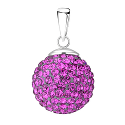 Wholesale 14mm Crystal Ball Silver Pendant