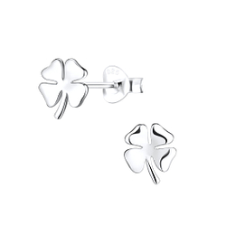 Wholesale Silver Clover Stud Earrings