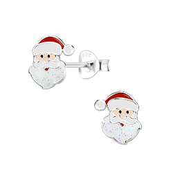 Wholesale Silver Santa Claus Stud Earrings