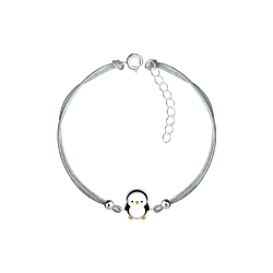 Wholesale Silver Penguin Cord Bracelet