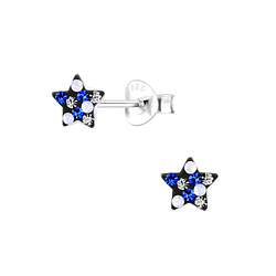 Wholesale Silver Star Crystal Stud Earrings