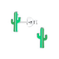 Wholesale Silver Cactus Stud Earrings