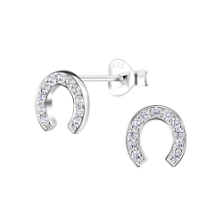 Wholesale Silver Horseshoe Stud Earrings