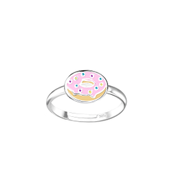 Wholesale Silver Donut Adjustable Ring