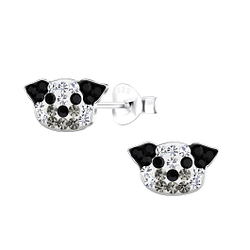 Wholesale Silver Dog Crystal Stud Earrings