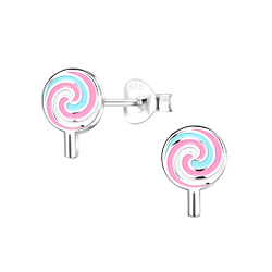 Wholesale Silver Lollipop Stud Earrings