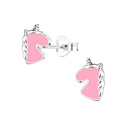 Wholesale Silver Unicorn Stud Earrings