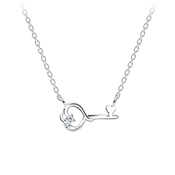 Wholesale Silver Heart Key Necklace