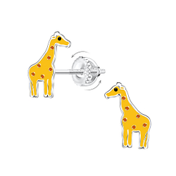 Wholesale Silver Giraffe Screw Back Earrings