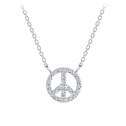 Wholesale Silver Peace Sign Necklace