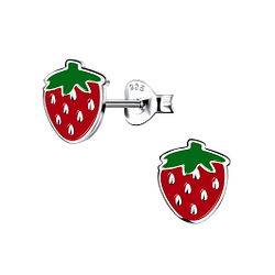 Wholesale Silver Strawberry Stud Earrings