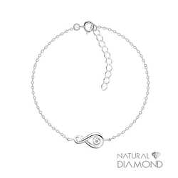 Wholesale Silver Infinity Bracelet With Natural Diamond