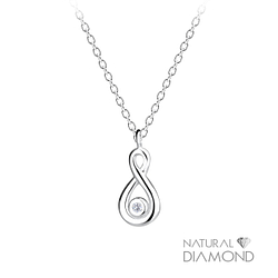 Wholesale Silver Infinity Necklace With Natural Diamond
