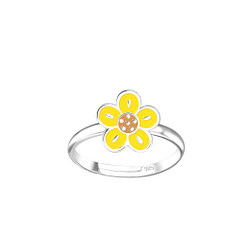 Wholesale Silver Flower Adjustable Ring