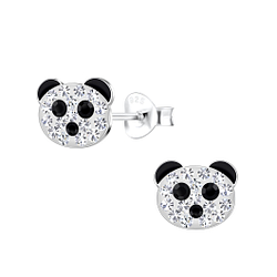 Wholesale Silver Panda Stud Earrings