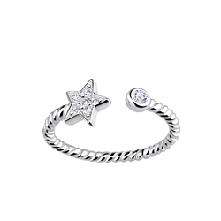 Wholesale Silver Opened Star Ring