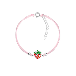 Wholesale Silver Strawberry Cord Bracelet