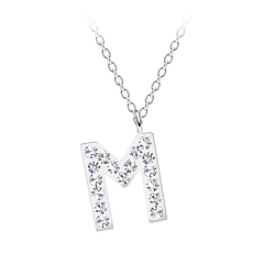 Wholesale Silver Letter M Necklace
