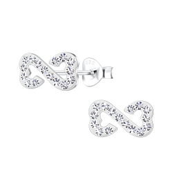 Wholesale Silver Heart Infinity Stud Earrings