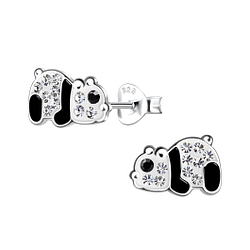 Wholesale Silver Panda Stud Earrings