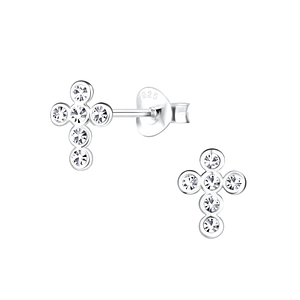Wholesale Silver Cross Stud Earrings