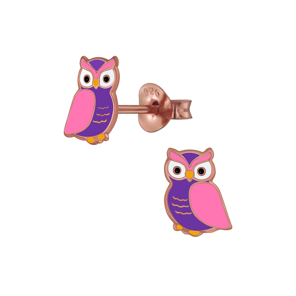 Wholesale Silver Owl Stud Earrings