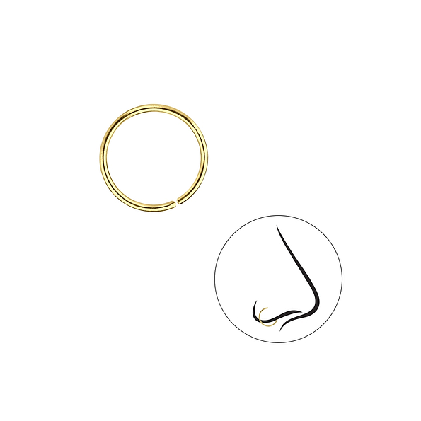 Wholesale 10mm Plain Nose Ring - Pack of 5