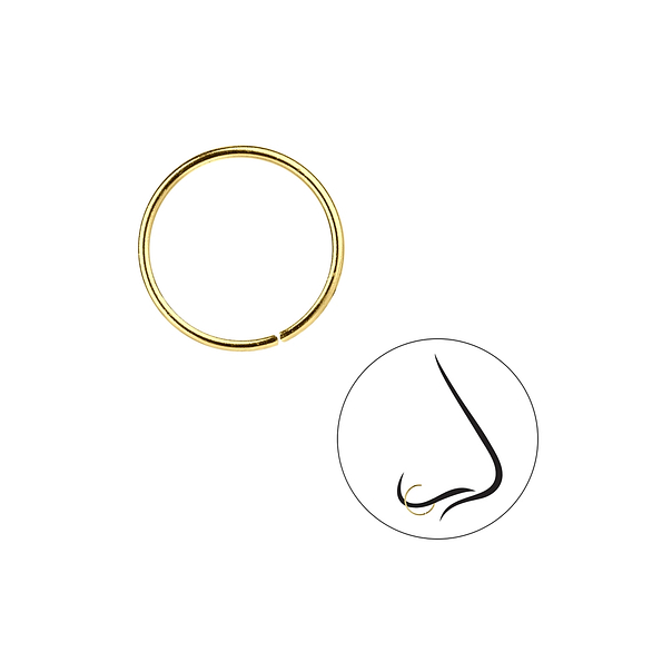 Wholesale 12mm Plain Nose Ring - Pack of 5
