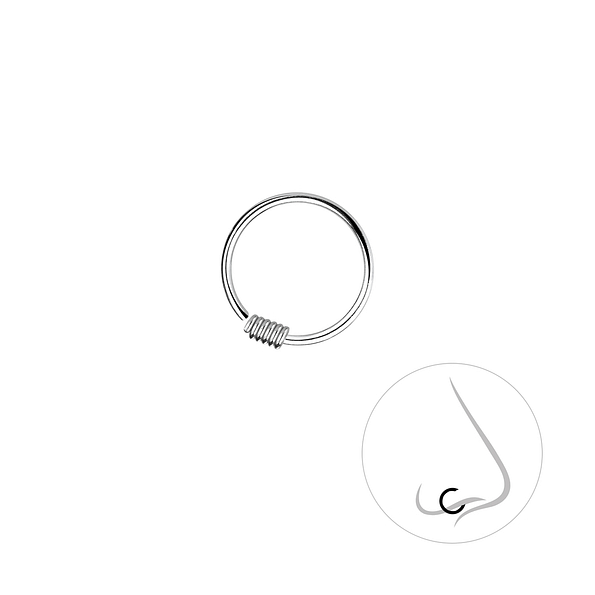 Wholesale 10mm Silver Nose Ring - Pack of 5