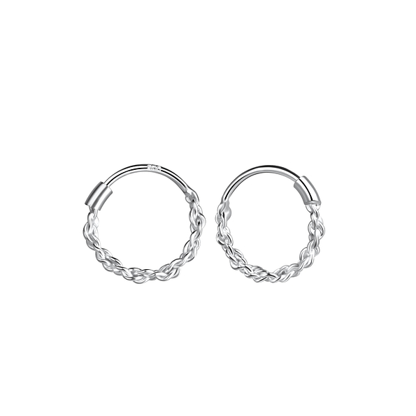 Wholesale 10mm Silver Twisted Hoop Earrings