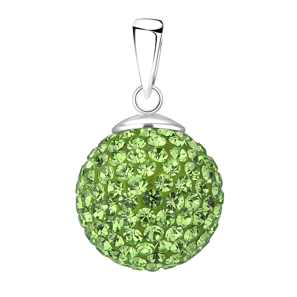 Wholesale 14mm Crystal Ball Silver Pendant