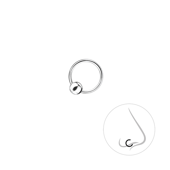 Wholesale 8mm Silver Ball Closure Ring - Pack of 5