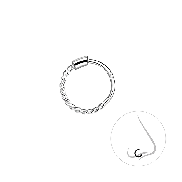 Wholesale 9mm Silver Twisted Nose Ring – Pack of 5