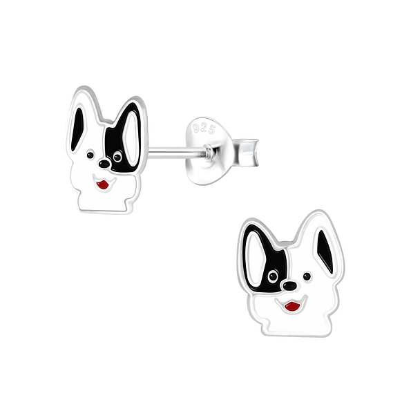Wholesale Silver Dog  Stud Earrings