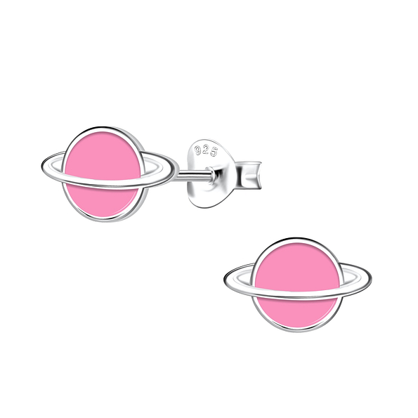 Wholesale Silver Saturn Stud Earrings