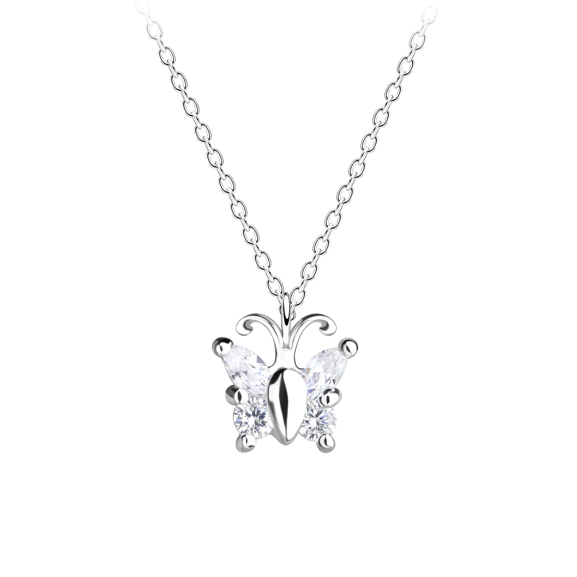 925 Silver Jewelry Silver Butterfly Necklace 13060