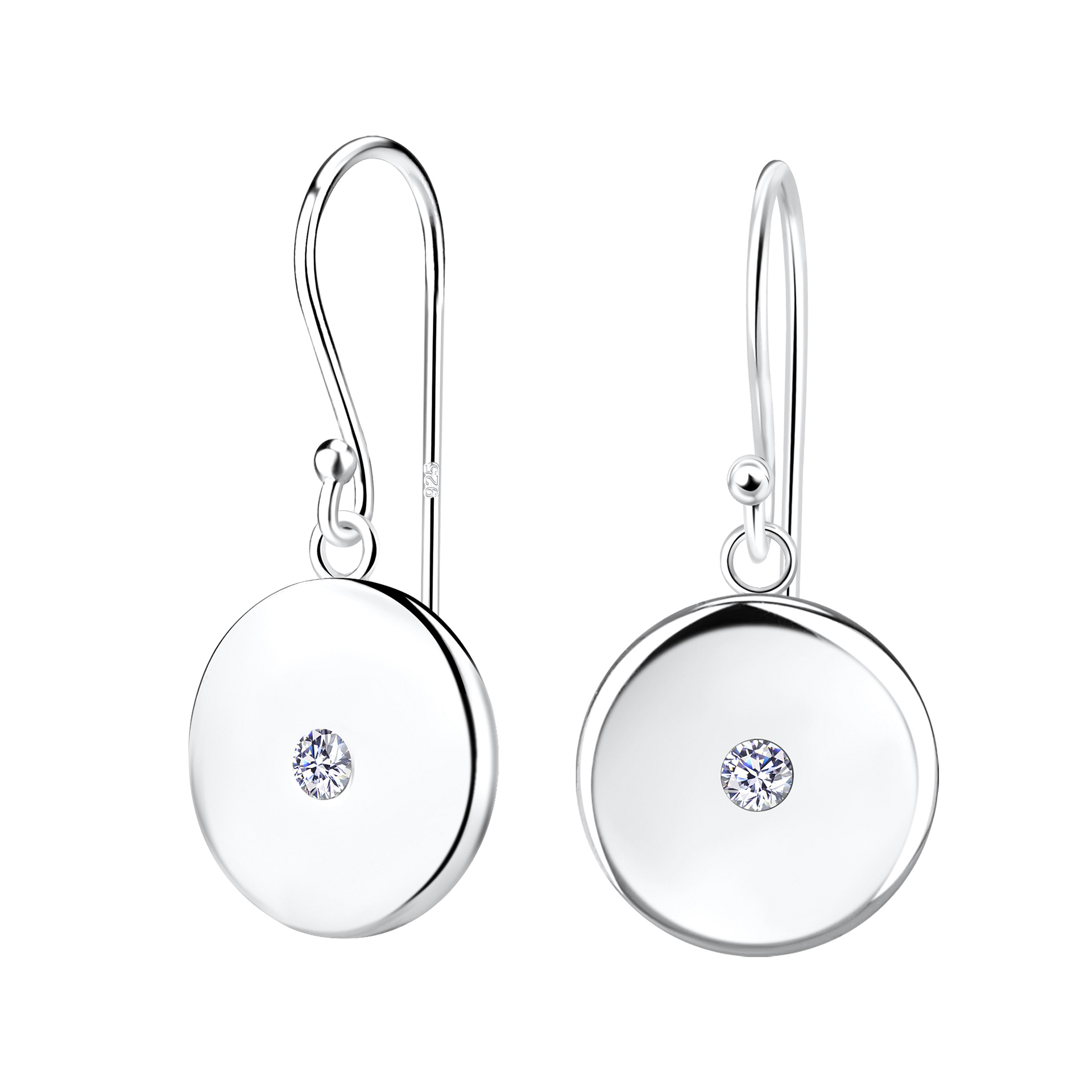 925 Silver Jewelry Silver Round Earrings 17231