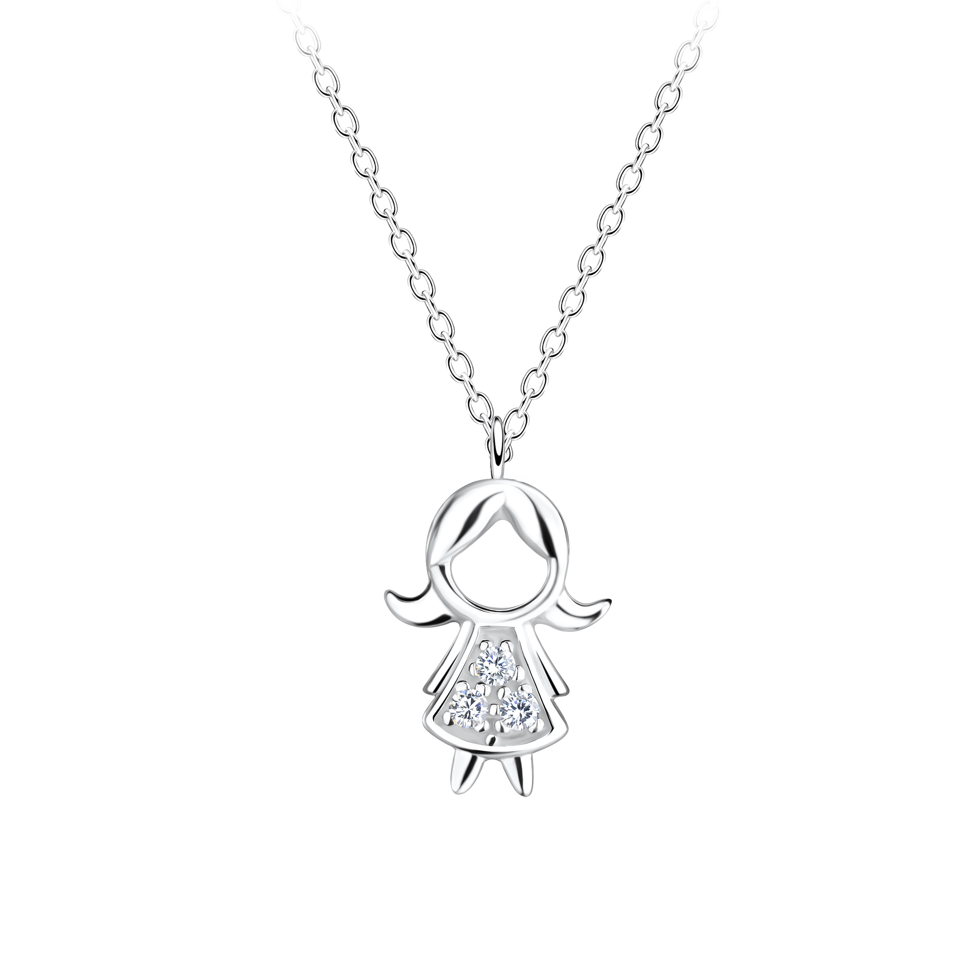 925 Silver Jewelry Silver Girl Necklace 17393