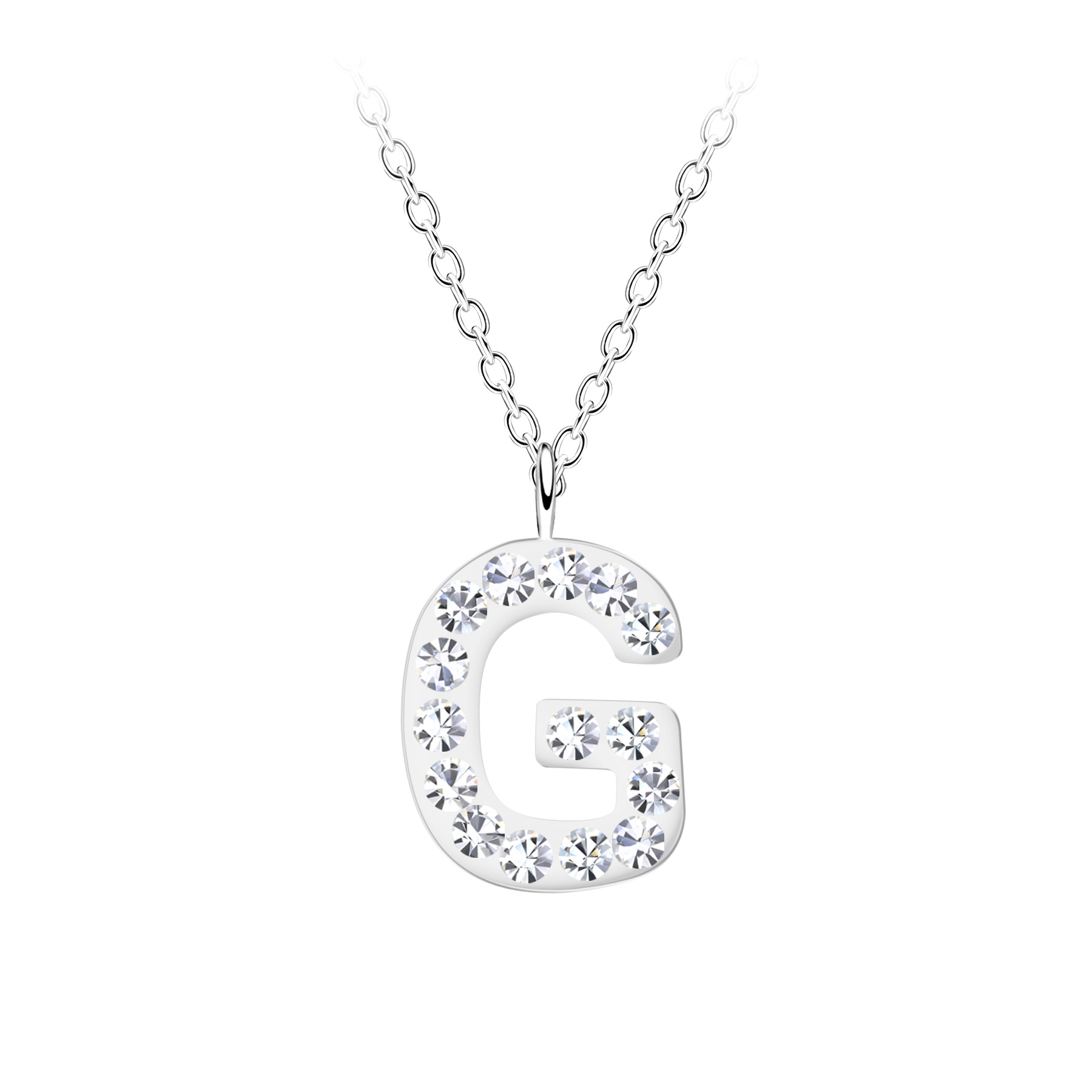 925 Silver Jewelry Silver Letter G Necklace 19556