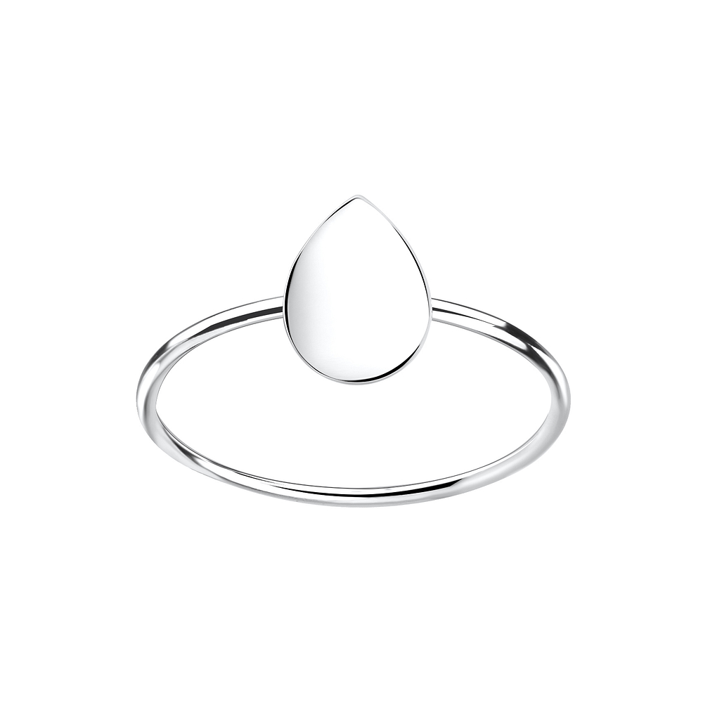 Silver Tear Drop Ring - 1682