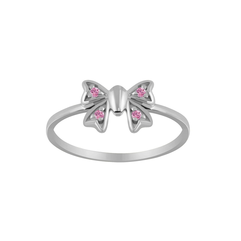 Silver Bow Cubic Zirconia Ring - 3867