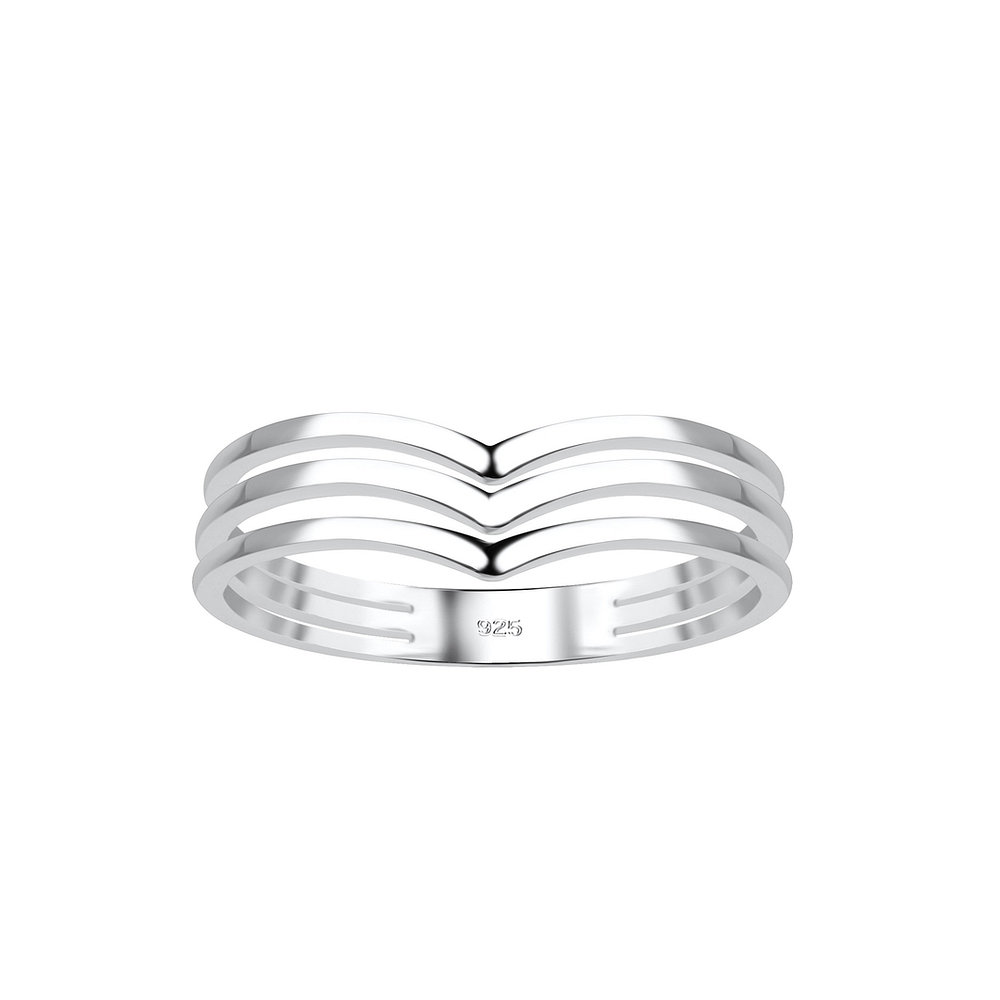 Silver Chevron Ring - 18400