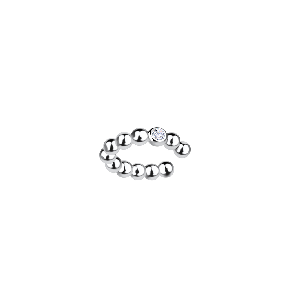 Silver Ball Ear Cuff - 20522