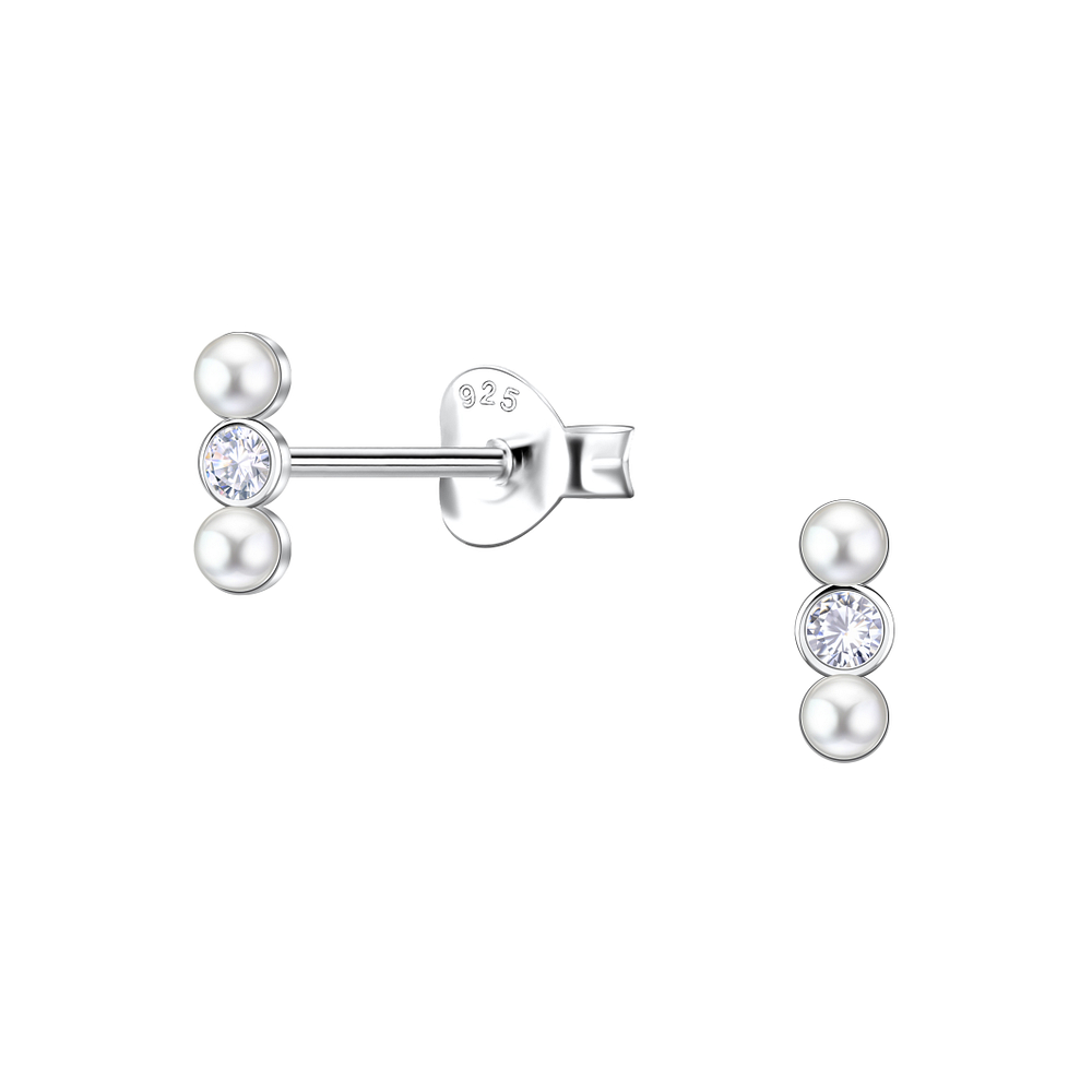 925 Silver Jewelry | Silver Bar Stud Earrings - 23317