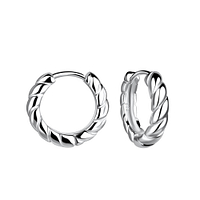 HG-21565 Wholesale Hoop Earrings - Rope Finish