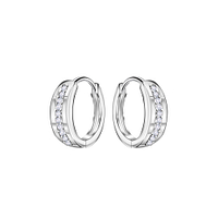 HG-22347-SPE Wholesale Hoop Earrings - Channel Setting