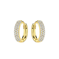 HG-22097-GPE Wholesale hoop earrings - Pavé stone setting
