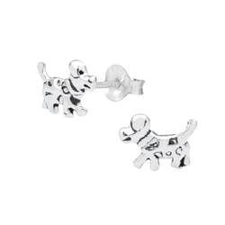 Silver Dog Stud Earrings - 1030 Silver Dog Stud Earrings - 1030