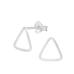 Silver Triangle Stud Earrings - 1086