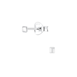 Silver Square Stud Earrings - 1059